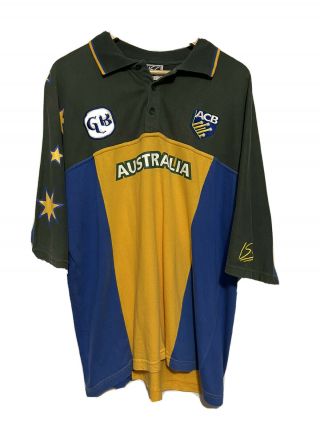 Australia Cricket World Series Jersey Polo Shirt Size Xl Isc Acb Odi Rare Piece