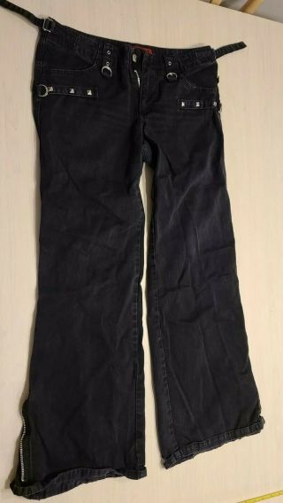 TRIPP NYC size 7 pants gothic punk grudge rare black zipper studs Hot Topic 2