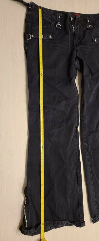 TRIPP NYC size 7 pants gothic punk grudge rare black zipper studs Hot Topic 3