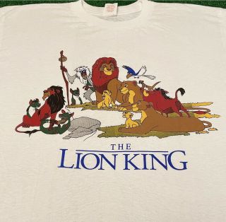Vtg 90s Disney The Lion King Movie Promo Rare Vintage Boot Shirt Mens Size L