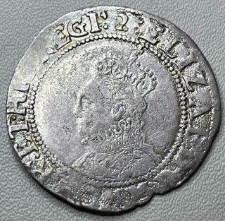 Rare 1602 Queen Elizabeth 1st Silver Shilling - " 2 " Mintmark (1602)