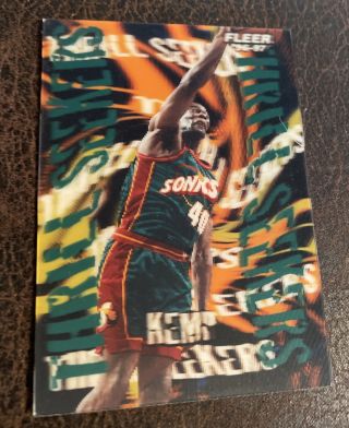 96/97 Shawn Kemp Fleer Thrill Seekers Card 7/15 Rare
