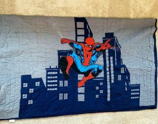 Pottery Barn Kids Twin Marvel Spider - Man Quilt Rare