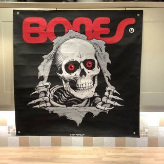 Hyper Rare 1984 Powell " Bones " Skateboard Stockist Instore Banner 37 " X 37 "