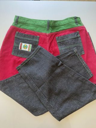 Vintage 90s Cross Colours Hip Hop Street Black Denim Jeans Made In Usa 38 Rare