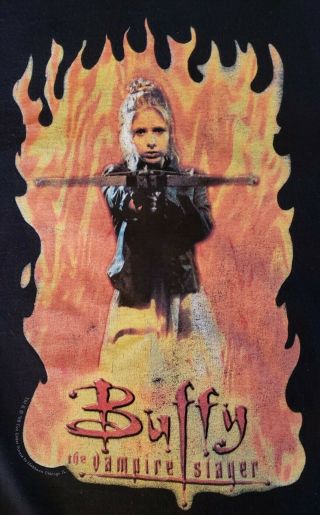 Rare Vintage Buffy The Vampire Slayer L? Shirt 1998 Buffy With Crossbow