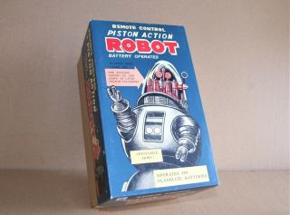Piston Action Robot - Ha Ha Toys - Blue - Rare 3