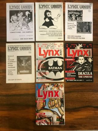Complete Set Of Atari Lynx User Magazines: Issue 1 To 7 • Rare Retro Mags