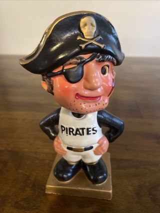 Rare Vintage Pittsburgh Pirates Mascot Baseball Square Bottom Bobblehead Nodder