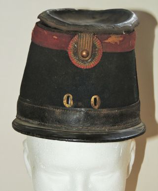 Rare Pre Ww1 Franco Prussian War 1870 Belgian Shako Helmet Army Military Worn