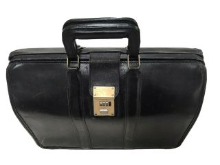 Rare Vintage Black Leather Coach Briefcase