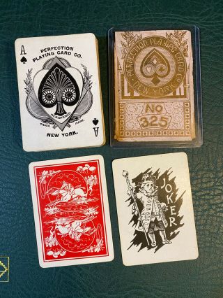 Perfection Playing Cards Antique Vintage Rare Leader Joker Us Uspcc Horseback