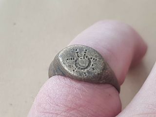Very Rare & Stunning Roman Bronze Evil Eye Ring.  L151p