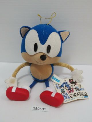 Sonic The Hedgehog 280601 Sega 1991 Stringy Tag Plush Toy Doll Japan Rare