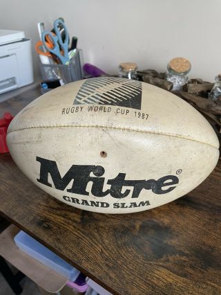 Vintage Mitre Rugby world cup 1987 Official game ball Very Rare 3