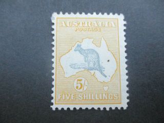 Kangaroo Stamps: 5/ - Yellow C Of A Watermark Rare - Must Have (j166)