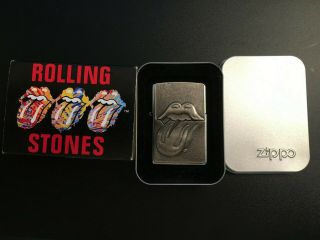 Rare 2003 Zippo 207rs Rolling Stones Surprise Lighter Tin & Sleeve