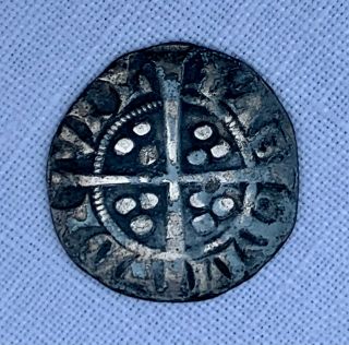 Rare Edward I Penny,  Class 4e,  Bury St Edmunds,  Spink 1418,  Hammered Silver