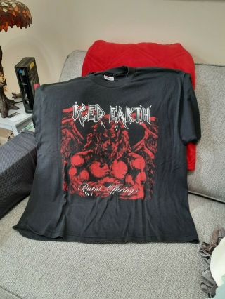 Iced Earth Burnt Offerings Rare Vintage T Shirt Xl 1995 Short Sleeves Black