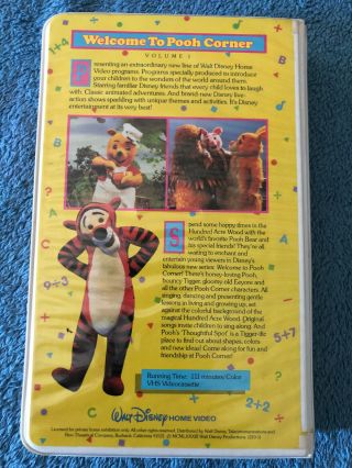 walt disney home video welcome to pooh corner volume 1 vhs rare clam shell case 2