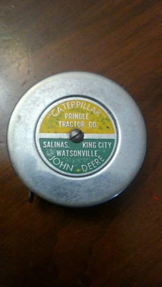 Vintage John Deere Caterpillar Pocket Tape Measure Advertising Rare Collectible