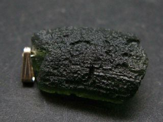 Rare Besednice Moldavite Piece Ss Pendant - Czech Republic - 6.  6 Grams - 1.  3 "