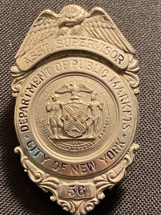 Department Of Public Markets Badge City Of York Very Rare