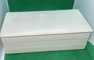 Rare Wedgwood White Coronation King Edward Viii 1937 Cigarette Trinket Box
