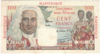 Martinique 100 Francs 1947 P - 31 Rare