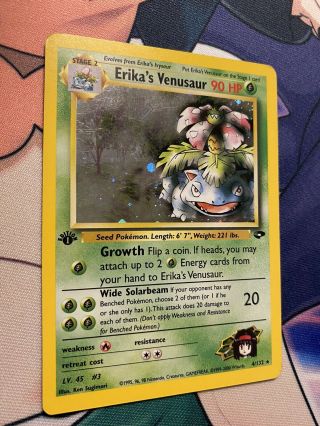 2000 Wotc Pokémon Gym Challenge Erika’s Venusaur 4/132 holo Rare 1st Edition 2