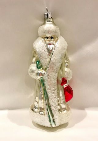 Vintage Christopher Radko Winter White Russian Santa Ornament 91 - 112 Rare