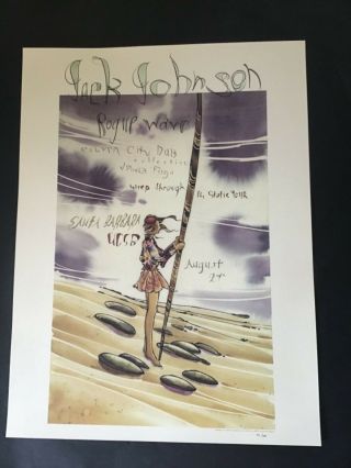 Very Rare Jack Johnson Santa Barbara Rouge Wave Ucsb Poster Only 300 Printed