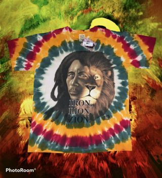 Vintage 90’s Bob Marley Double Sided T Shirt Mens Xl Wild Oats Tags Rare Vtg