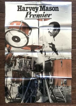 Premier Drums Harvey Mason Promotional Poster Very Rare Herbie Hancock