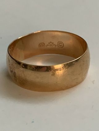 Rare Vtg Antique Victorian 10k Rose Gold Wedding Band Ring - " Three Crowns (c) "