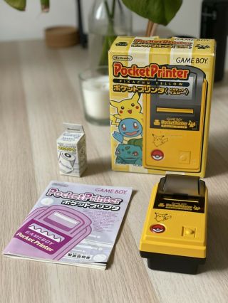 Pocket Printer Pikachu Yellow | Nintendo Gameboy Rare Complete Japan Only