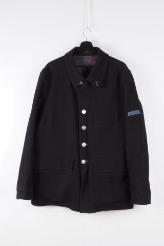 Stone Island Denims Vintage Black Wool Pockets Coat Jacket Xl Rare