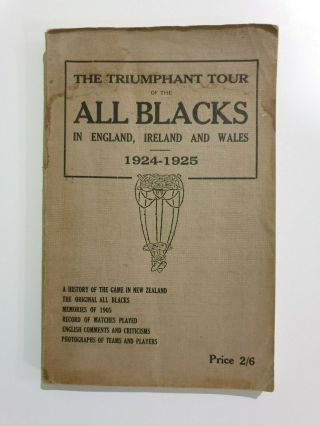 1924 - 25 Nz All Blacks Rugby Union Tour Book (extremely Rare)