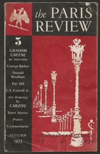 The Paris Review 3 Autumn 1953.  Graham Greene Interview.  Very Rare Early Issue.