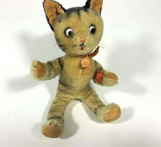 Rare Vintage Schoco Bigo Bello Cat Mohair Made In Germany With Tag 11 " Inch