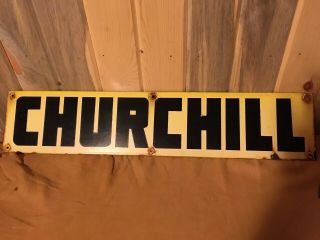 Rare Pumpjack Porcelain Churchill Oil Well Lease Sign