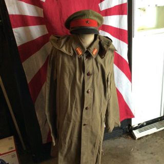 Wwii Japanese Army Sergeant Tropical Rain / Marching Coat Minty Rare,