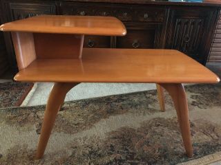 Rare Vintage Mid Century Heywood Wakefield Birch Step End Table / Side Table
