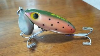 Fred Arbogast 5/8 Oz.  Jitterbug In Rainbow Trout Rare Color,  Tough To Find Ex,