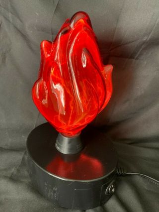 Rare Red Flame Lunisource Electra Sculpted Glass Plasma Tesla Lamp 11 " T Perfect