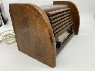 Vintage Teletone 100,  1946 Tube Radio rare Leather Cover, 2