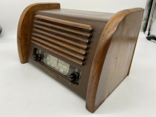 Vintage Teletone 100,  1946 Tube Radio rare Leather Cover, 3