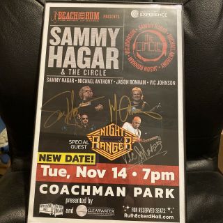 Sammy Hagar & The Circle Autographed Poster Signed Rare Clearwater Florida