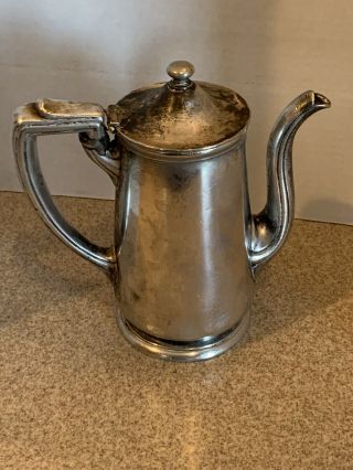 Rare Antique Akron Mayflower Hotel Silver Soldered Teapot