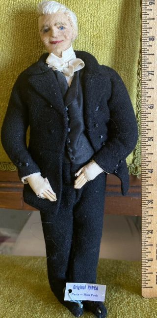 RARE Antique Tagged France Ravca Cloth Doll President James Garfield 3